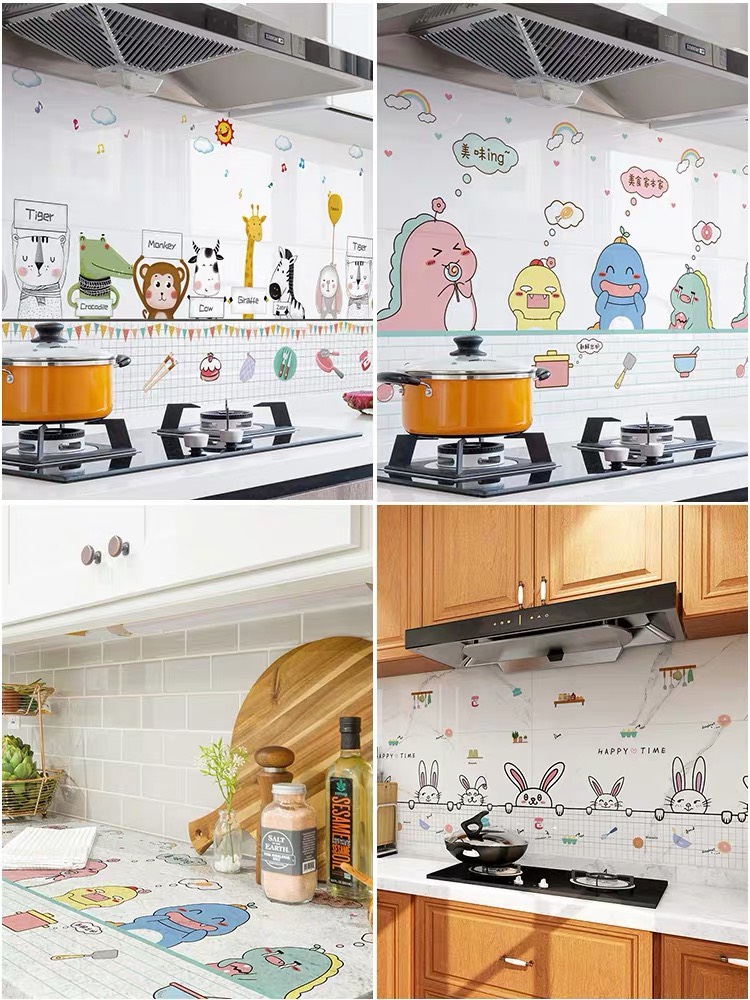 Decal Dán Bếp Mẫu Hoạt Hình Siêu Dễ Thương Khổ 60cm