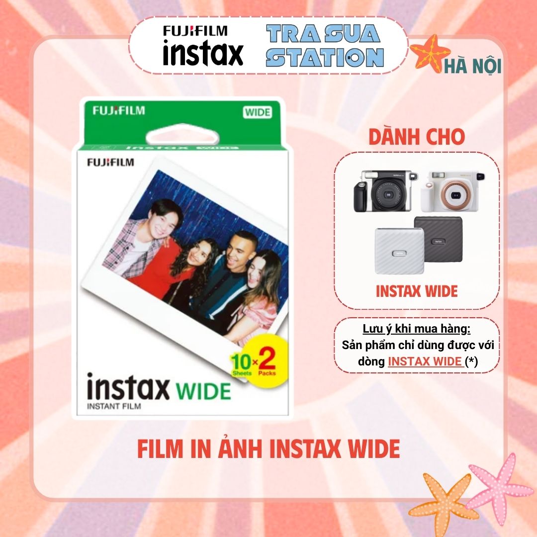 [HN] FILM INSTAX WIDE Fujifilm - Phim máy ảnh dành cho máy instax wide 300/210 - Chính hãng