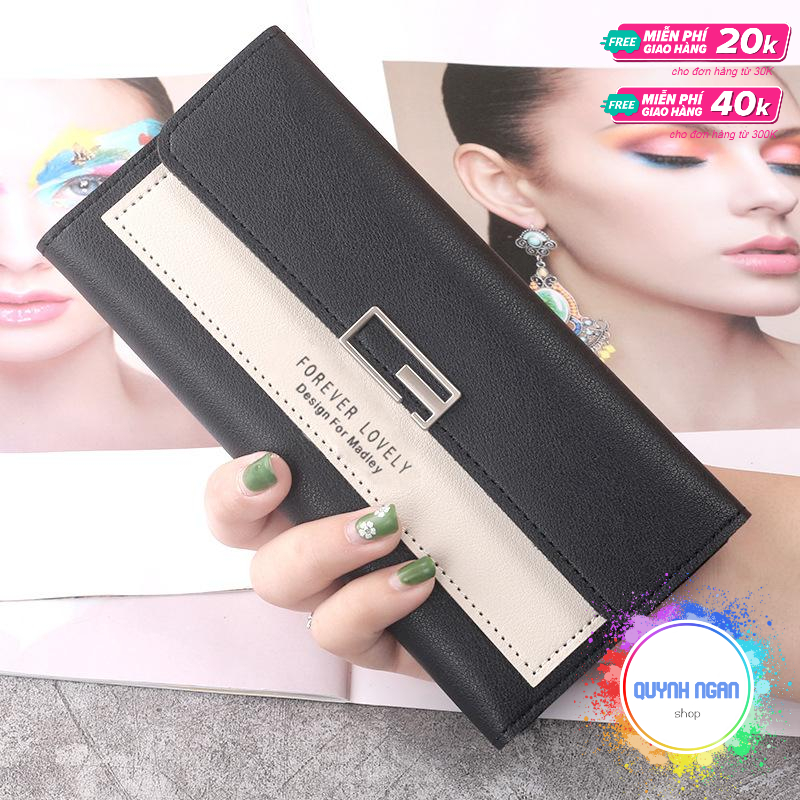 Ví nữ Forever Lovely dáng dài chất liệu da PU size 19cm có nhiều màu