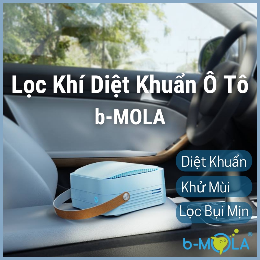 Máy Lọc Không Khí Ô Tô Diệt Khuẩn, Khử Mùi b-Mola| Công Nghệ NCCO Phân Hủy Hóa Chất - Hàng Nhập Khẩu