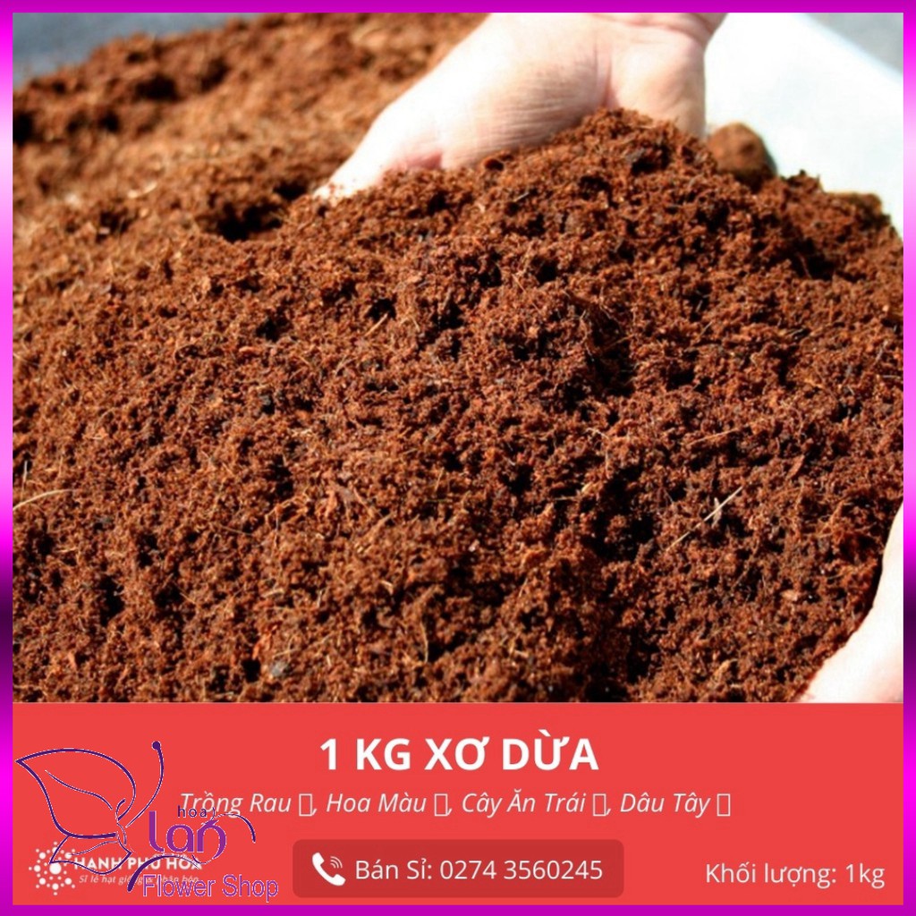 Mụn Xơ Dừa 1kg- Xơ Dừa Giá Thể Chuyên Trồng Rau, Hoa Màu, Dâu Tây, Cây Ăn Trái, Thủy Canh, Hoa Lan, Hoa Hồng, Cây Kiểng