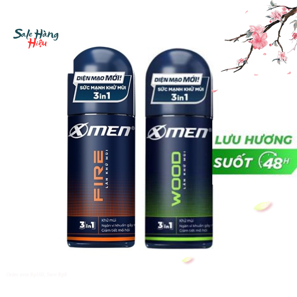 Lăn khử mùi X-men 3IN1 Hương Wood/Fire /Active 50ml