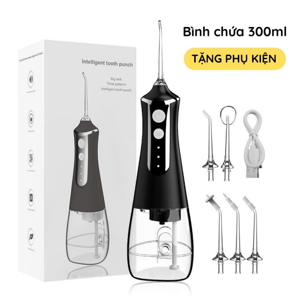  Máy tăm nước KAW cầm tay cao cấp 300ml bình xịt vệ sinh răng miệng Đầu xoay 360 độ dễ dàng sử dụng 