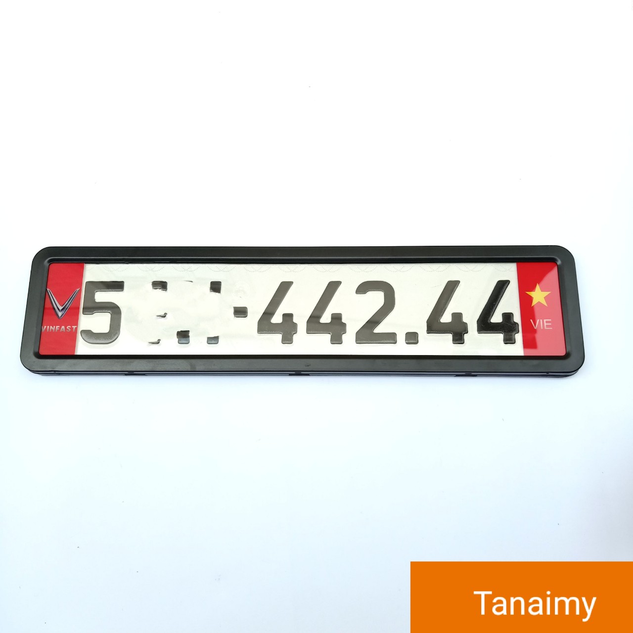 Khung biển số logo Vinfast đế nhựa viền thép kích thước mới