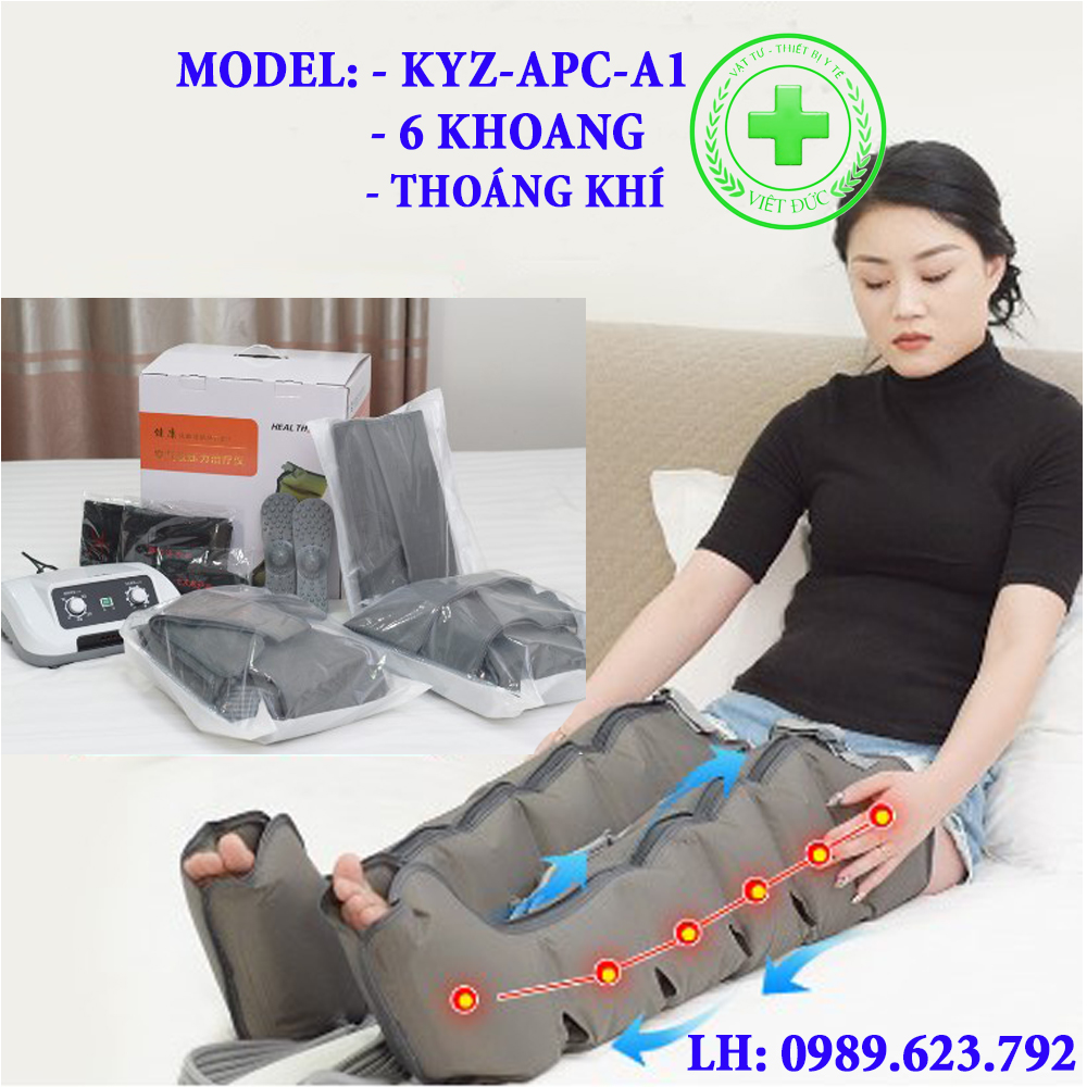 Máy nén ép suy giãn tĩnh mạch chân - 6 khoang - thoáng khí