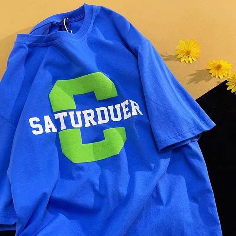 Áo thun cotton tay lỡ dáng rộng unisex - c saturduer