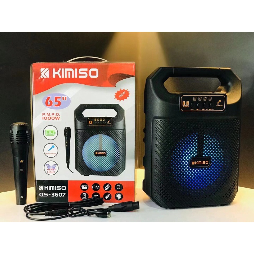 "loa bluetooth hát karaoke kimiso qs 3607 qs4605 tặng kèm mic hát hàng cao cấp"