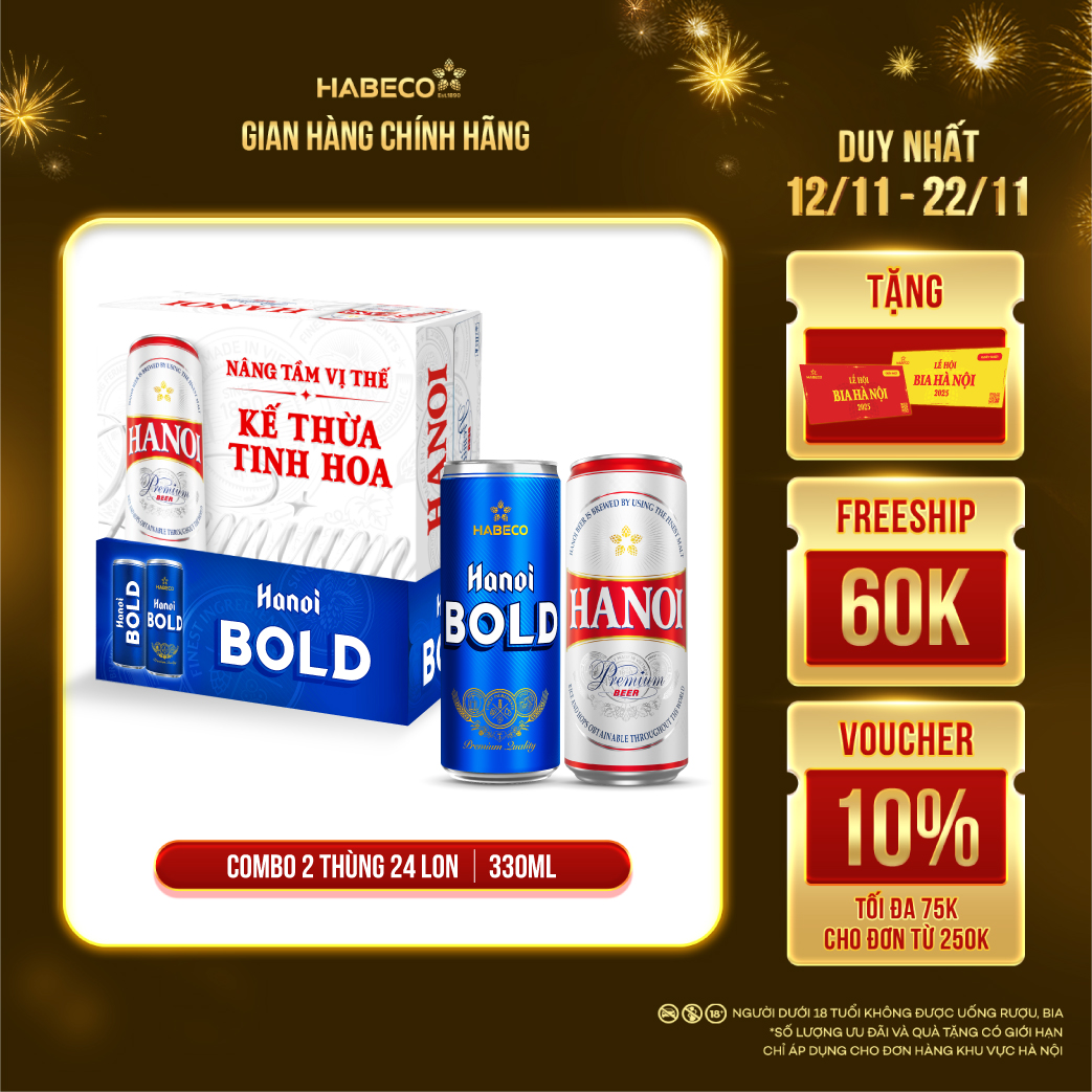 Combo Bia Hanoi Premium & Bia Hanoi BOLD