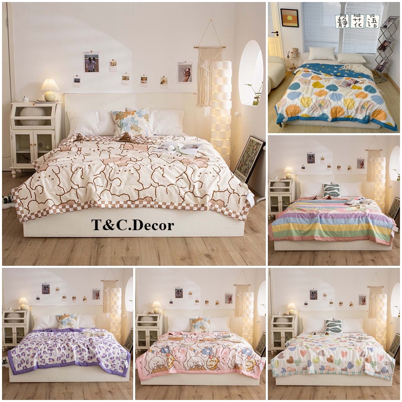 Chăn hè mền hè cotton đũi trần bông mềm mát thấm hút tốt,size 2mx2m3