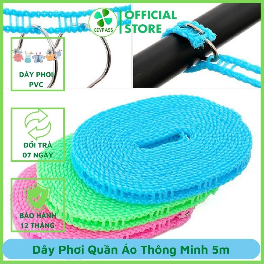 Dây phơi quần áo thông minh 5m - dây phơi đồ nhựa di động 5m