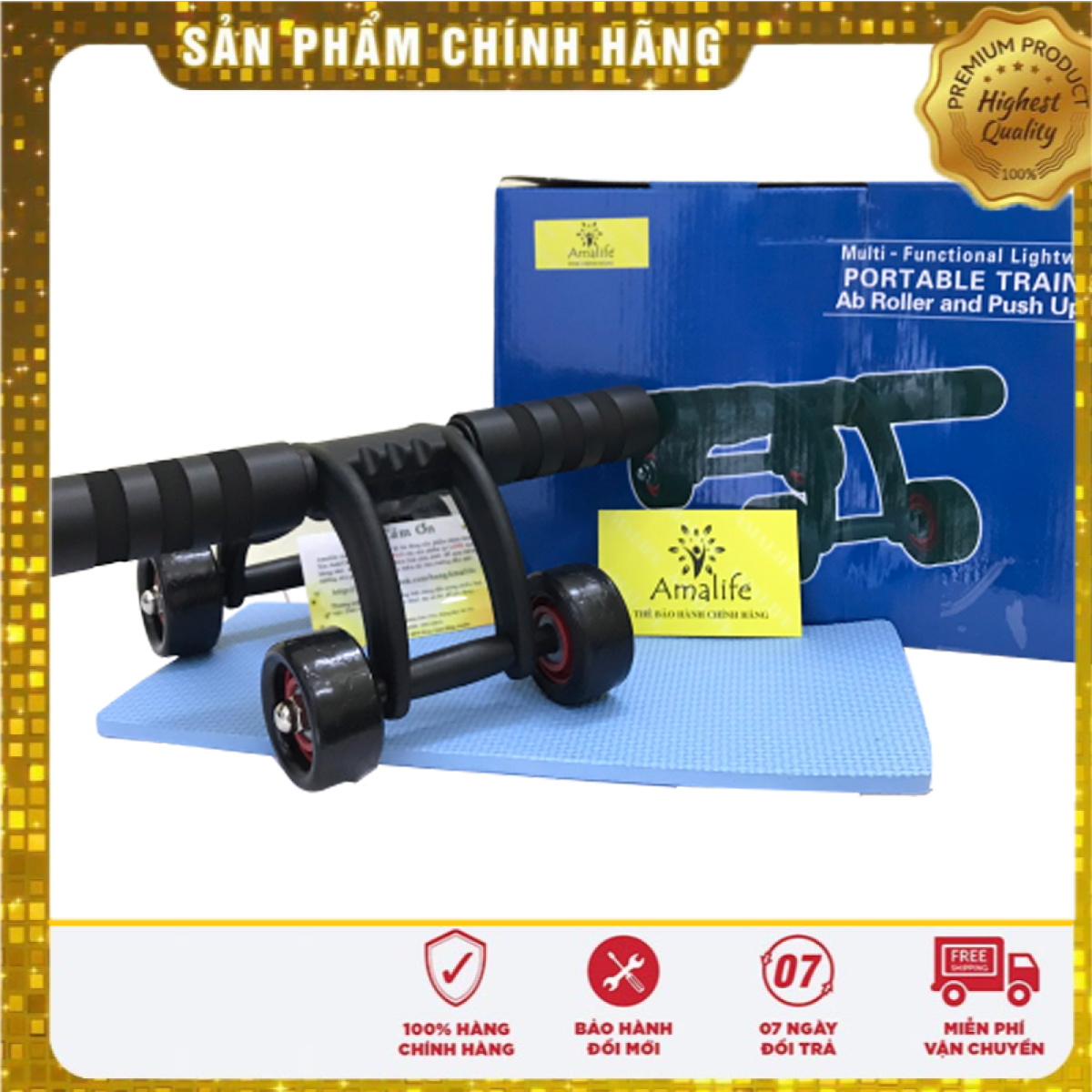 Bảo Hành 6 Tháng Con Lăn Tập Cơ Bụng 4 Bánh Chính Hãng Amalife, Dụng Cụ Tập GYM, Thể Hình, Tập Cơ Bụng 6 Múi, , Đồ Dùng Tập Cơ Bụng, Dụng Cụ Tập Cơ Bụng