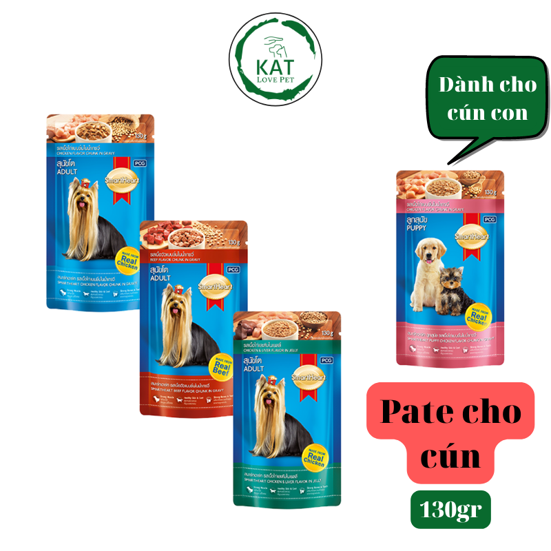 Pate cho chó smartheart 130gr dành cho mọi lứa tuổi - 4 hương vị - kat store