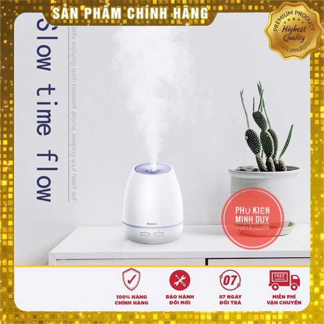 Máy phun sương, tạo ẩm, khuếch tán tinh dầu Mini Baseus Creamy-White Aroma 🍀