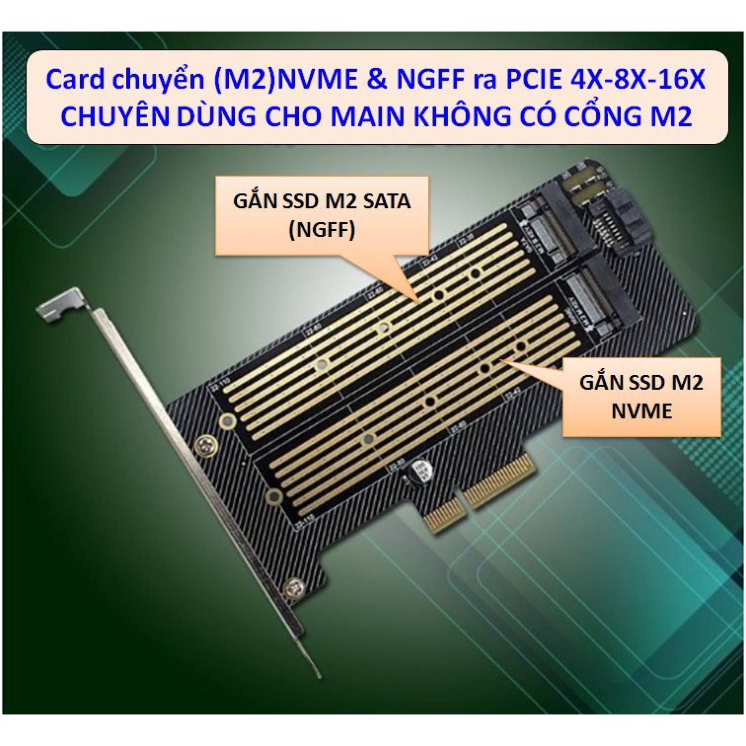 Card chuyển ssd m2 nvme to pcie