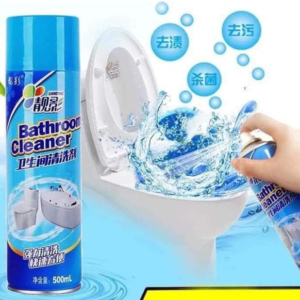 [HCM]Chai xịt tẩy rửa vệ sinh nhà tắm Bathroom Cleaner 500ML - Chai xịt bọt tuyết rửa bồn cầu