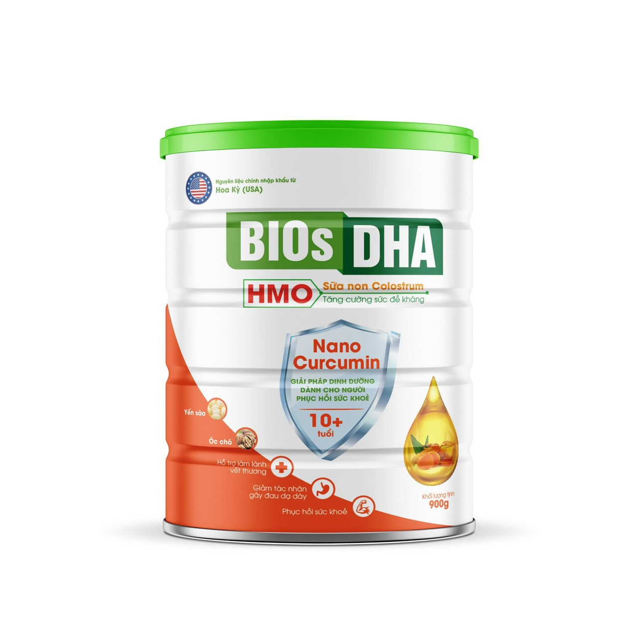 Sữa bột tinh chất nghệ mật ong 900gr BIOsDHA Nano Curcumin