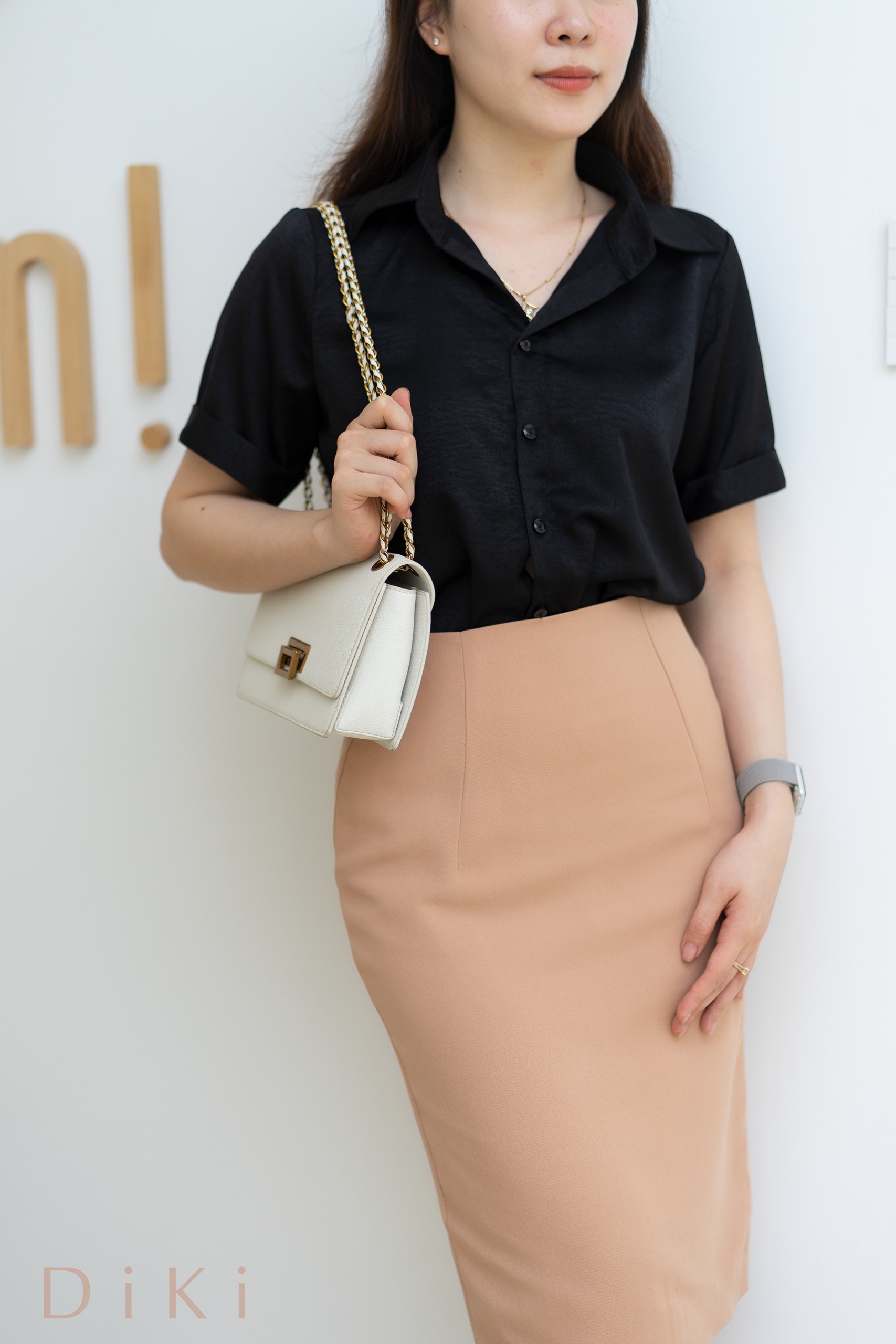 Chân váy công sở đẹp dáng bút chì dài 2 lớp xẻ tà sau váy bút chì dài