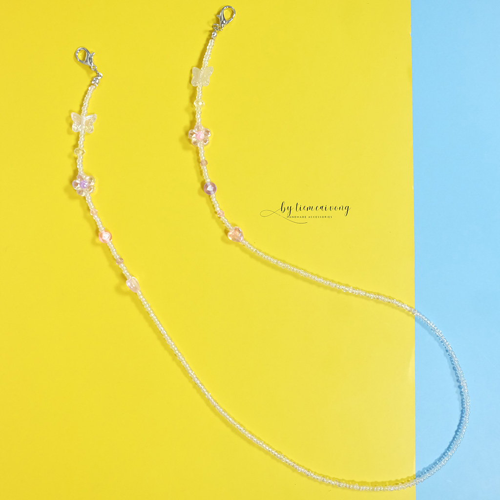 Dây đeo khẩu trang handmade tiem.cai.vong hạt cườm hologram