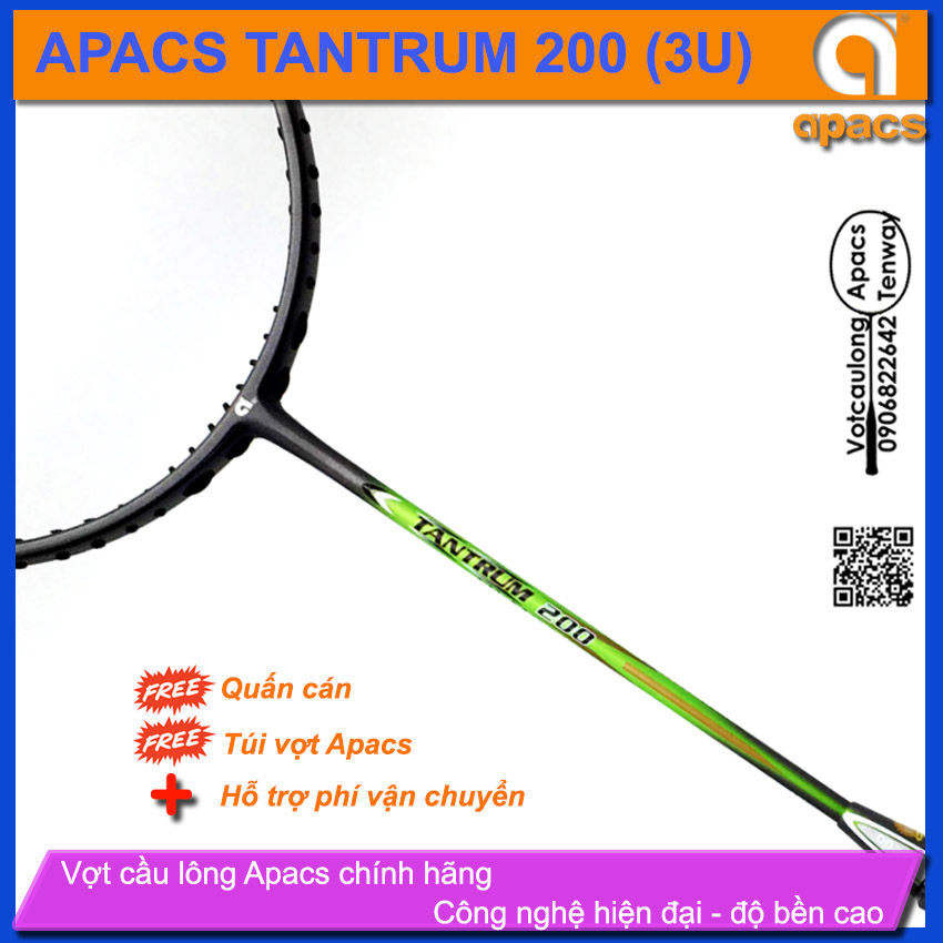 [HCM]Vợt cầu lông Apacs Tantrum 200 (3U)| Vợt huyền thoại Apacs cân bằng công thủ