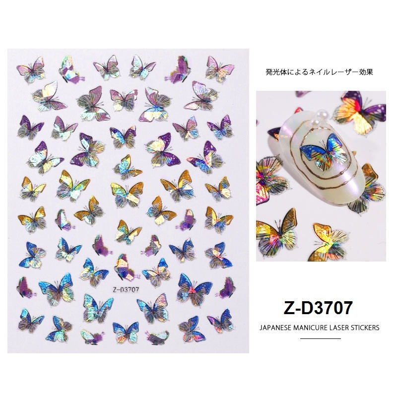 Sticker bướm 3D hologram bướm tráng gương BYH077