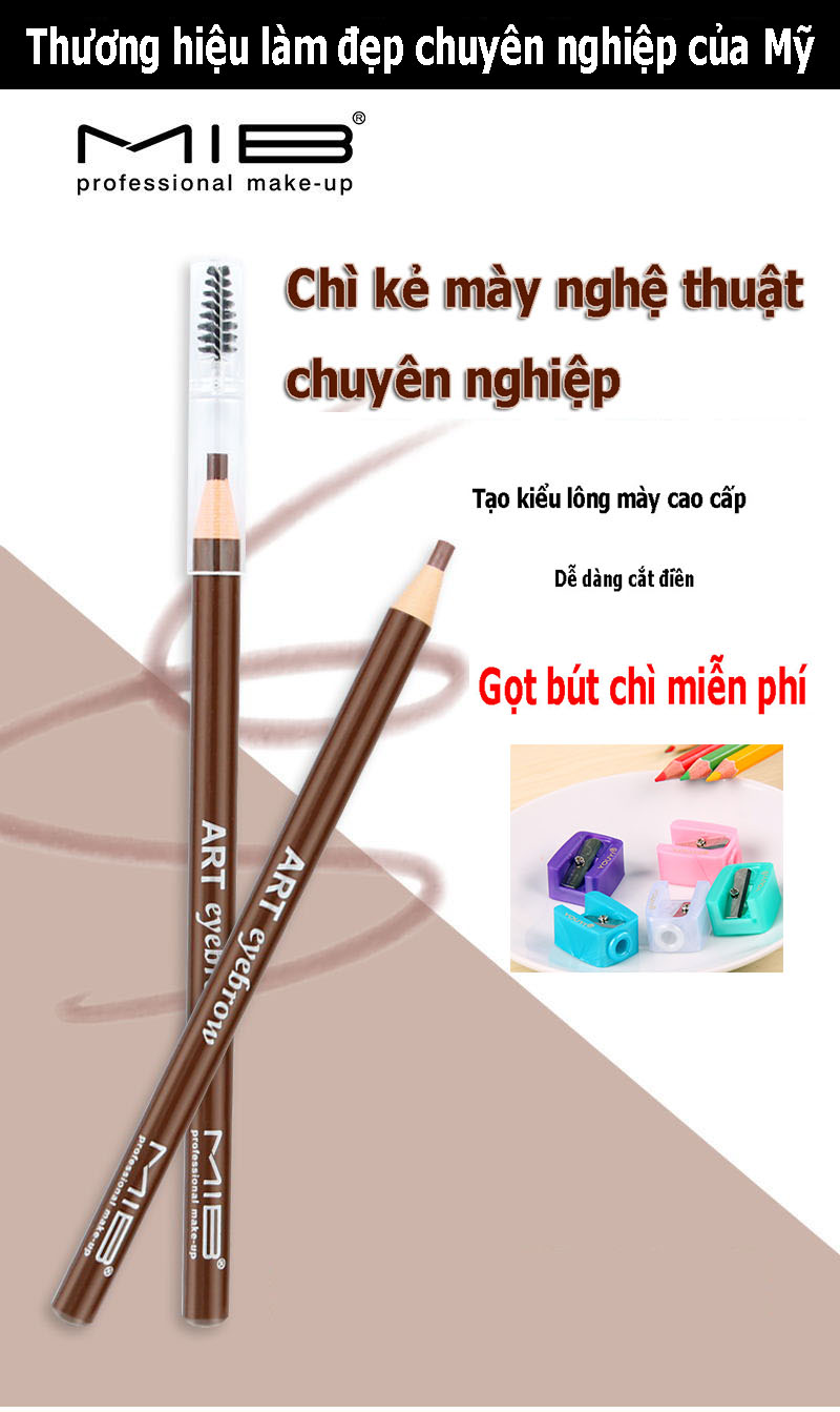 Chì Xé "MIB" Professional make-up ART eyebrow kẻ mày cứng xịn chống nước gảy phẩy sợi, kẻ chân mày dạng xé không cần gọt tiện lợi( kèm quà tặng)