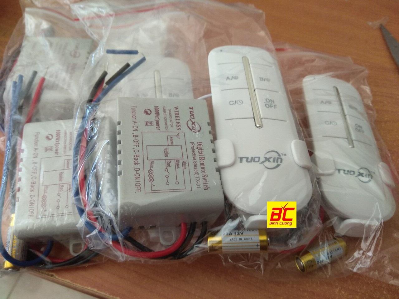 Bộ công tắc điều khiển từ xa 1 cổng TuoXin 1000W