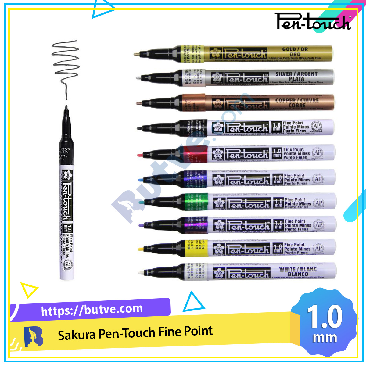 Bút sơn dầu vẽ đa chất liệu Sakura PenTouch Fine Point - Ngòi 1.0mm