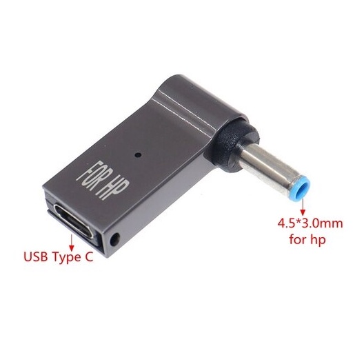 Đầu sạc PD 100W chuyển đổi cổng USB Type C sang nguồn điện DC 4.5x3.0mm / 4.5*3.0mm chuyên dụng cho laptop Dell HP MSI