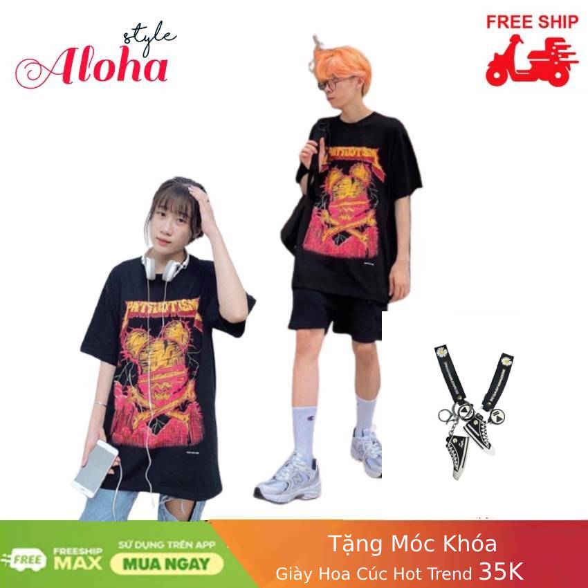 [TẶNG MÓC KHÓA GIÀY HOA CÚC 35K] ÁO THUN UNISEX TAY LỠ phom rộng nam nữ Hot Trend 2020- Chữ - Free size 40-70kg - ALOHA STYLE - Chất liệu vải cotton thấm hút tốt, thoải mái vận động