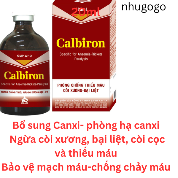 Calbiron 20ml phòng thiếu canxi còi xương, bại liệt, thiếu máu