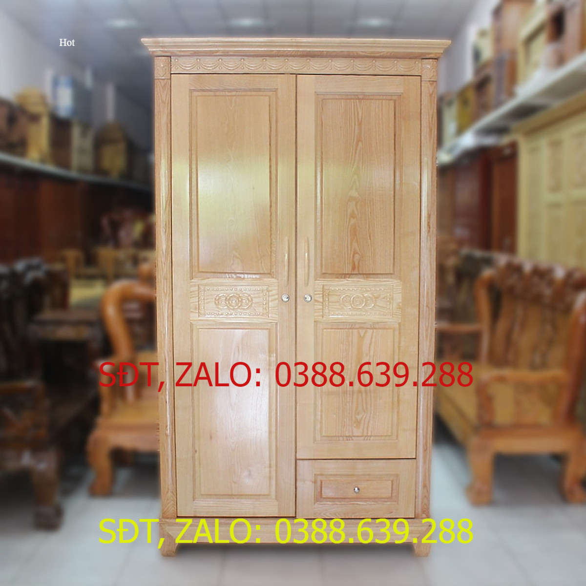 Tủ quần áo gỗ sồi 2 cánh, tủ đựng áo quần ,tủ áo bằng gỗ .