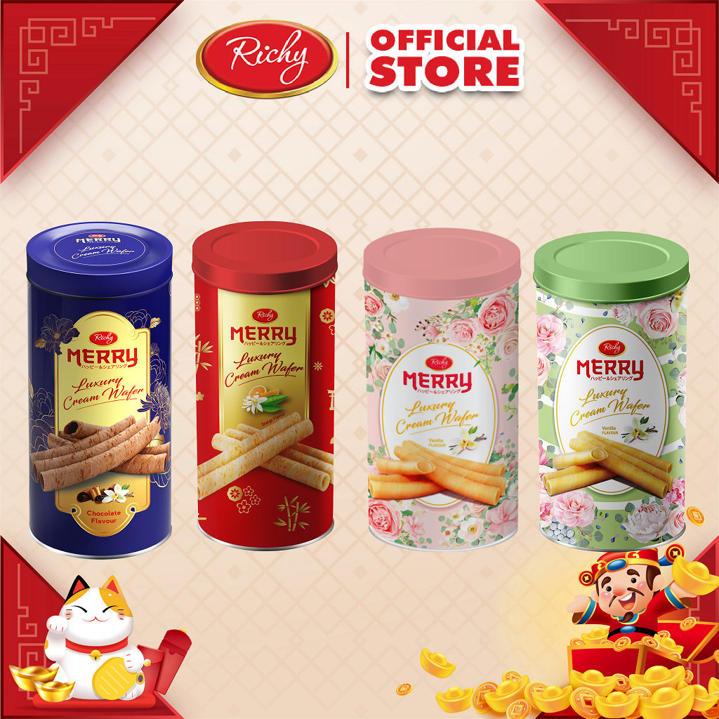 Bánh kem quế lon richy merry các vị 200g – tết 2024