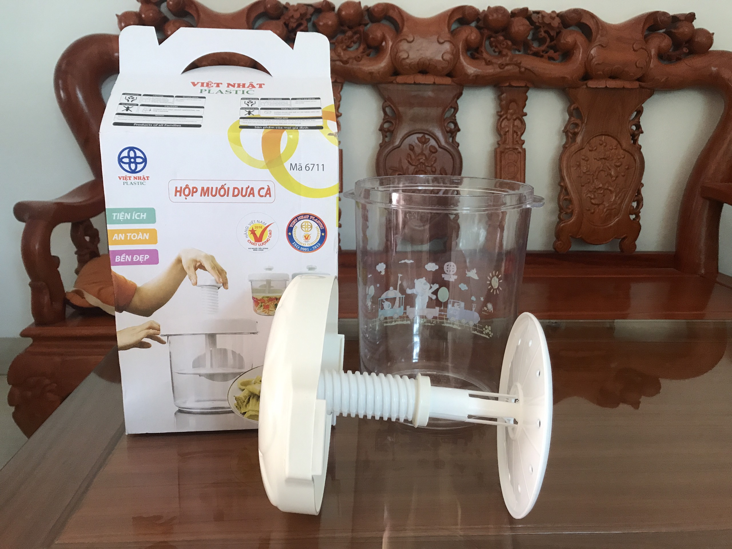Hộp muối dưa cà việt nhật 5 Lít - hũ muối dưa thông minh