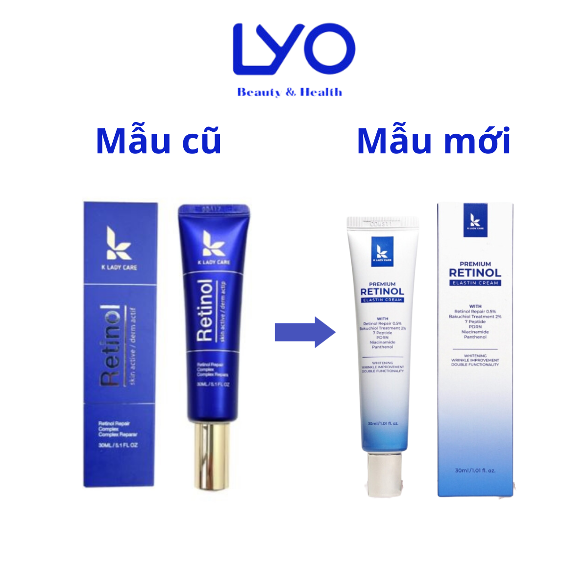 Kem dưỡng k lady care retinol repair 0.5% 30ml