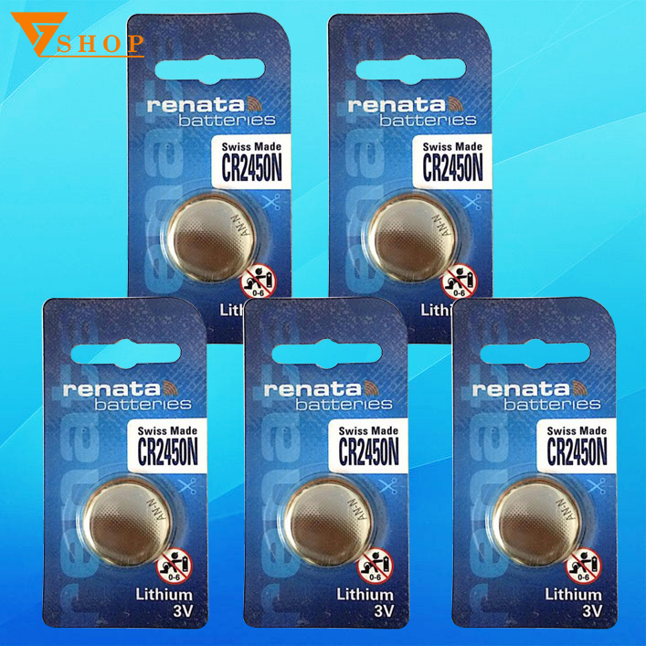 5 viên pin cr2450 renata 3v, pin remote cr2450n