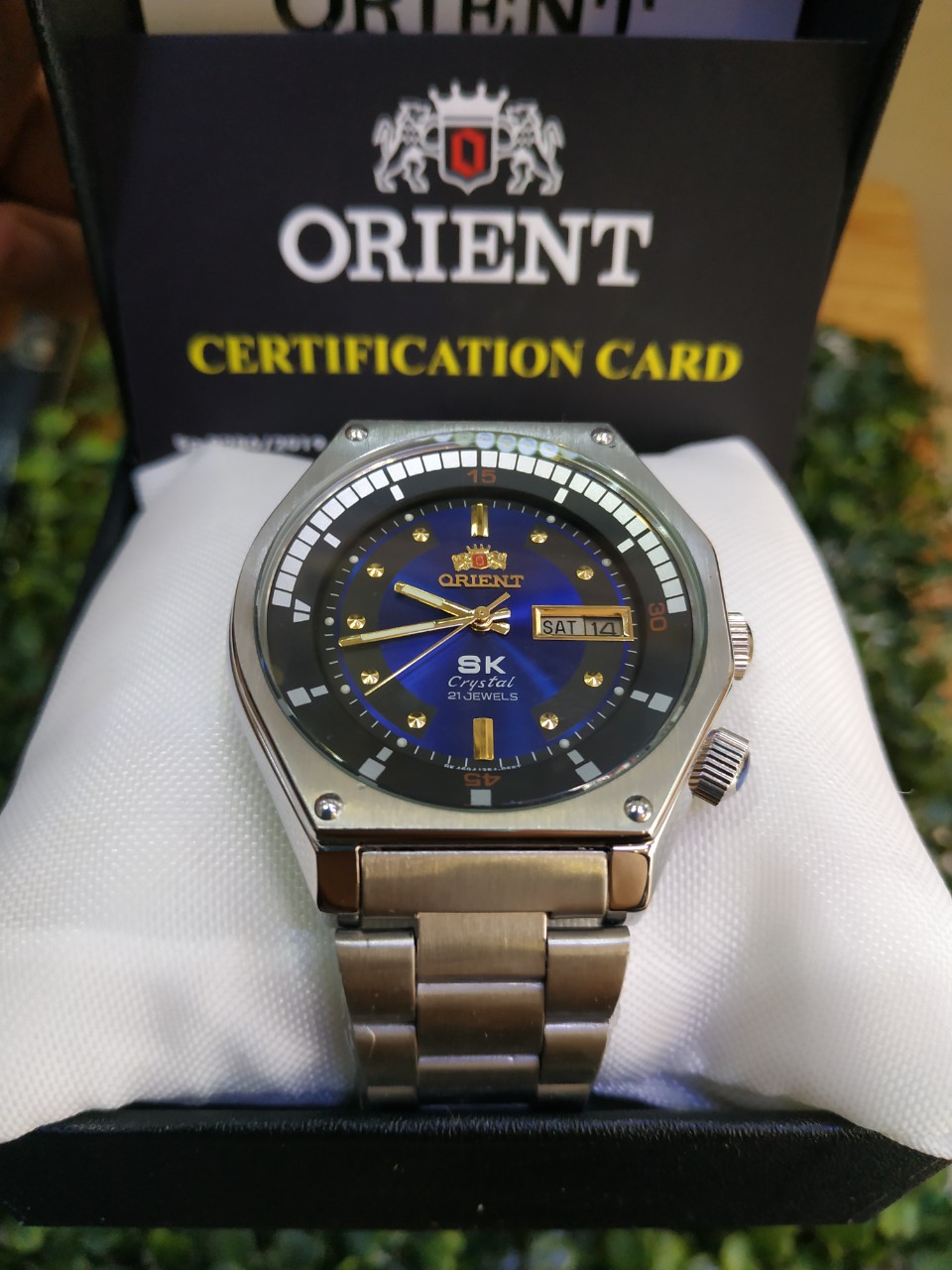 { SK ORIENT BẢN 3 NÚM CƠ NHẬT }{ BẢO TÍN ĐỒNG HỒ SHOP SỊN LAZADA }  Đồng Hồ Orient Sk Japan Mặt Xanh Cánh Cam Automatic { bán buôn sk orient seiko patek }