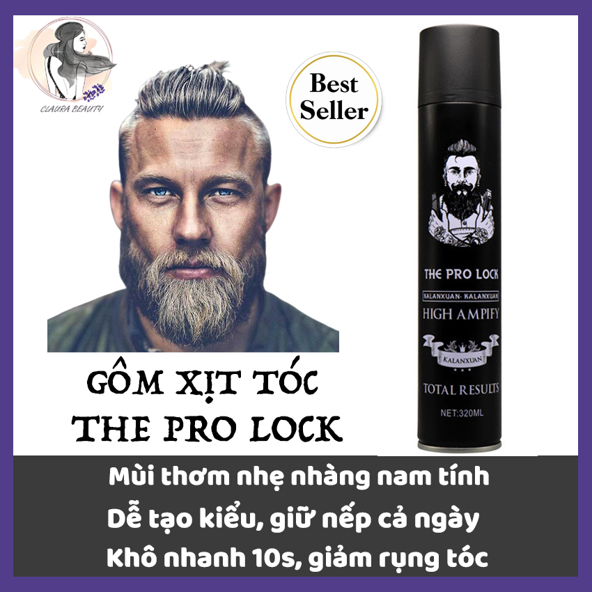 [HCM][HOT NHẤT 2021] Gôm Xịt Tóc The Pro Lock Keo Xịt Tóc Nam Hương Nam Tính Giữ Nếp suốt 24h Dễ Tạo Kiểu Không Gầu Không Ngứa Nhờn Sáp Vuốt Tóc  Claura Beauty