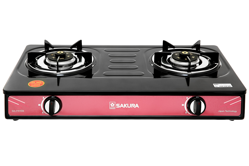 Bếp gas đôi sakura sa-2181eb-hàng trưng bày mới 98% +tặng dây gas, mặt bếp:kim loại phủ men, bảo hành 12 tháng
