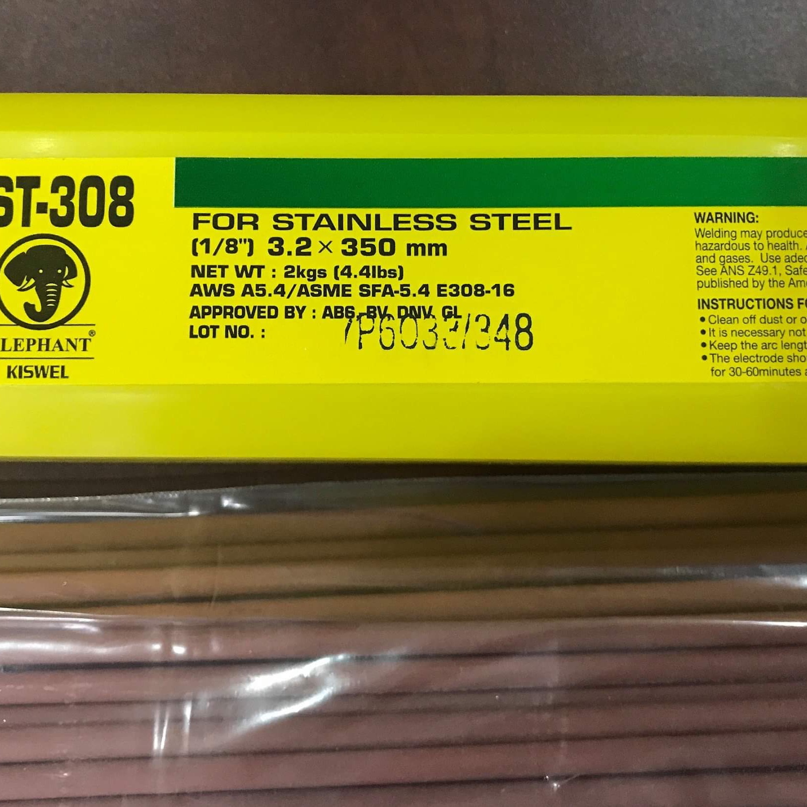 Que hàn inox Kiswel KST-308 đường kính 3,2mm