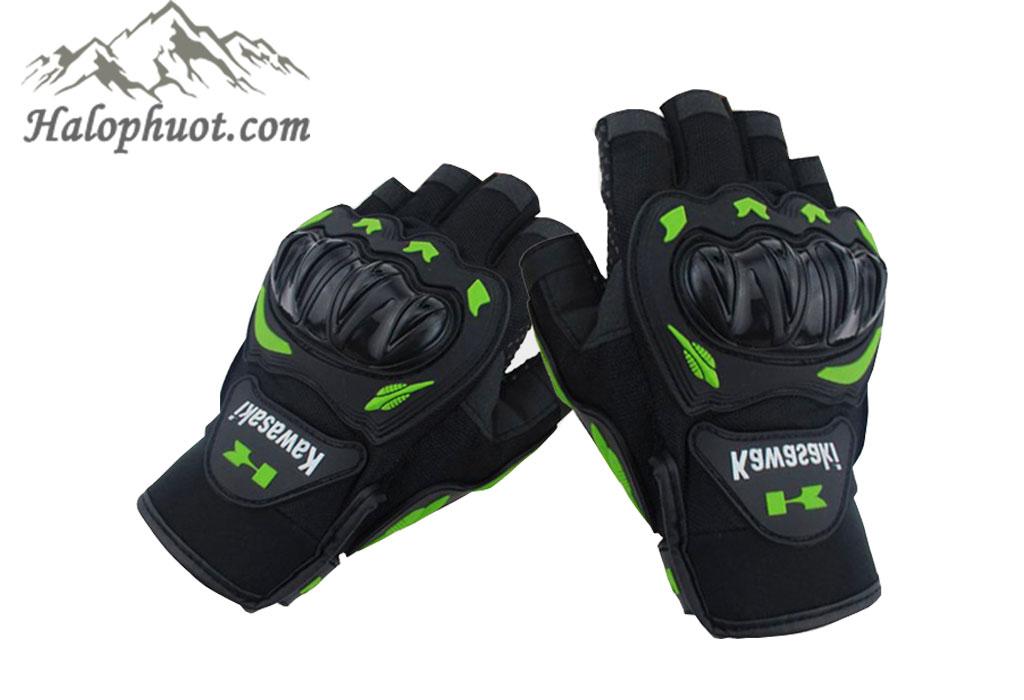 Găng tay xe máy hở ngón Kawasaki