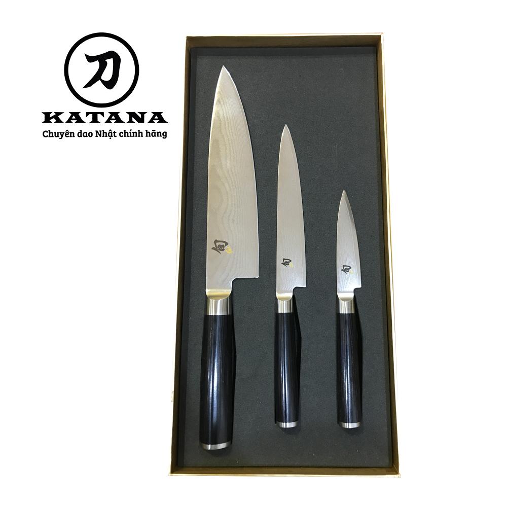 Bộ 3 dao bếp Nhật cao cấp KAI Shun Classic Chef Ultility và Paring Bộ dao thái đa năng gọt hoa quả DMS-300