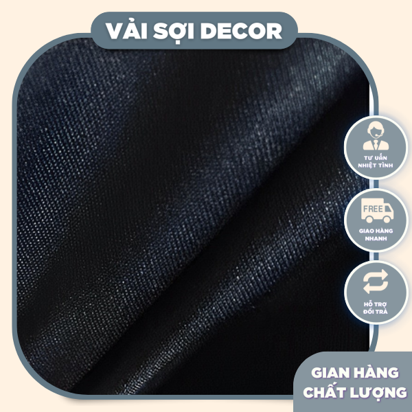 Vải đen bóng làm phông nền chụp ảnh hoặc may quần áo dài khổ 1,5m x 1m dài