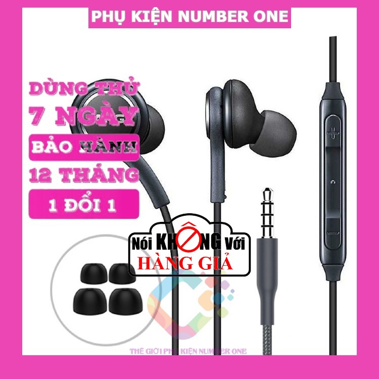 Tai nghe Samsung AKG Zin chính hãng chân 3.5mm chơi game, nghe nhạc pass chess cực hay, dây bọc dù chống rối tặng núm cao su thay thế bảo hành 12 tháng