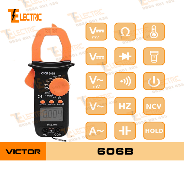Victor vc - 606b ampe kìm đo điện đo tụ đo tần số đo nhiệt độ đo dòng điện ac 600a victor vc 606b