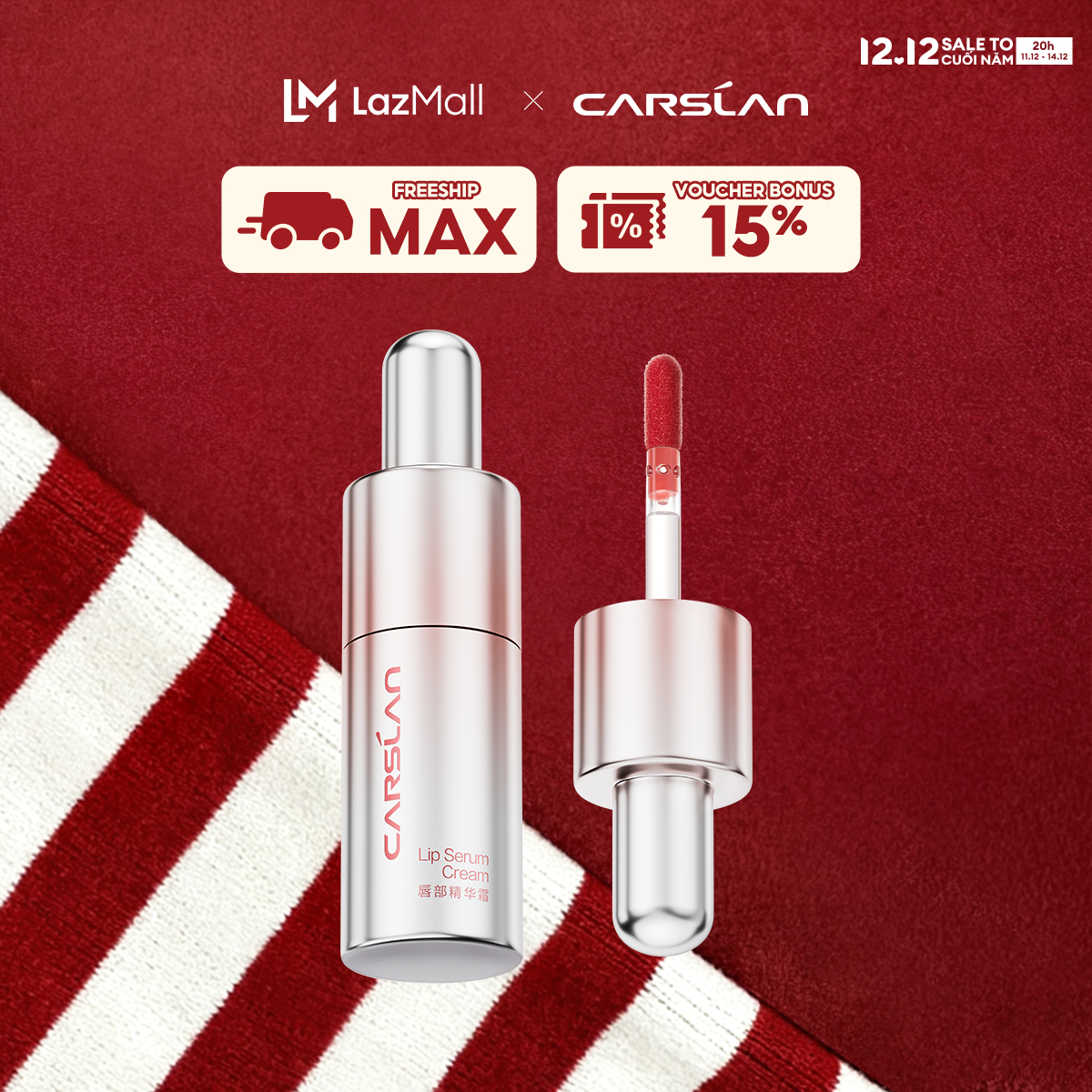 ĐỘC QUYỀN 11 20pm - 14.12|VOUCHER+QUÀ TẶNG CARSLAN Serum dưỡng môi có màu giúp đôi môi mềm mịn giảm vân môi son tint finish ánh lì 4.5g