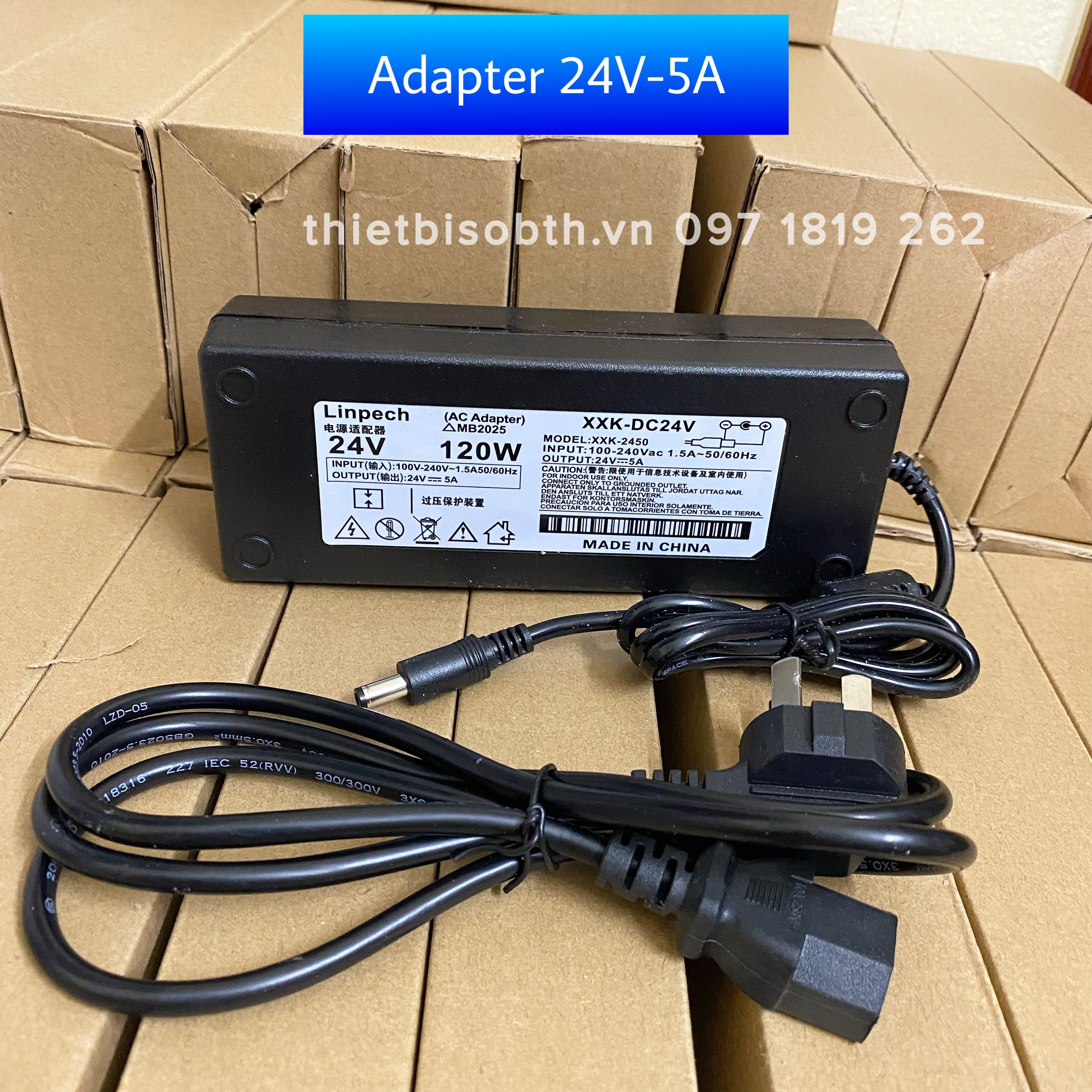 Nguồn adapter 24v 5a cho máy bơm nước, switch poe... nguồn 24v 5a chính hãng linpech