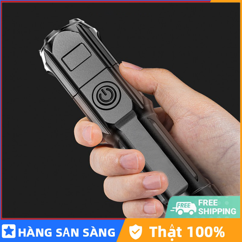 Đèn pin đèn pin siêu sáng xenon khổng lồ có thể sạc lại ánh sáng mạnh đèn pin dạ quang led cầm tay ngoài trời gia đình oua385