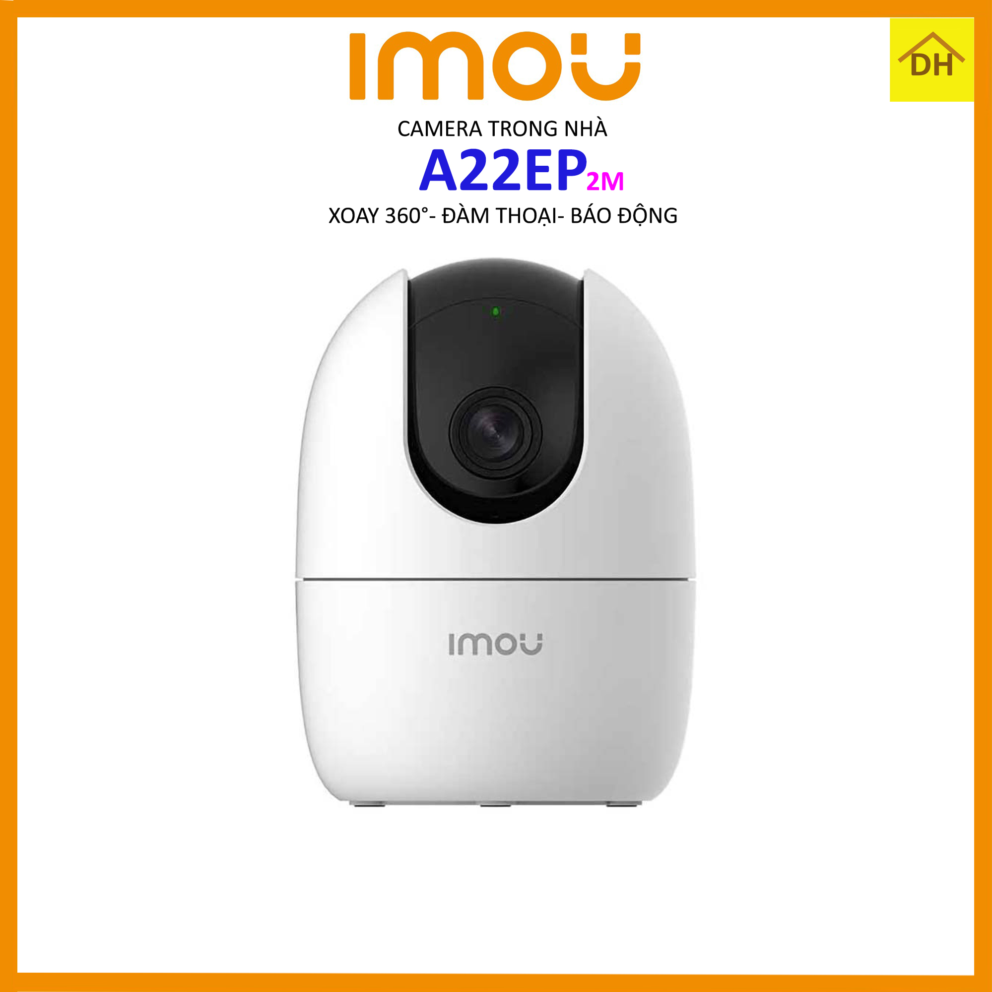 Camera IMOU A22EP 2M 1080p Xoay 360 Độ- Đàm Thoại 2 Chiều- Báo Động Chống Trộm- Wifi Trong Nhà Chính Hãng IMOU