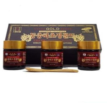 Cao Đông Trùng Hạ Thảo Hàn Quốc Gold hộp gỗ 3 lọ x 120g - Bồi bổ sức khỏe cho người mới ốm dậy, người cao tuổi
