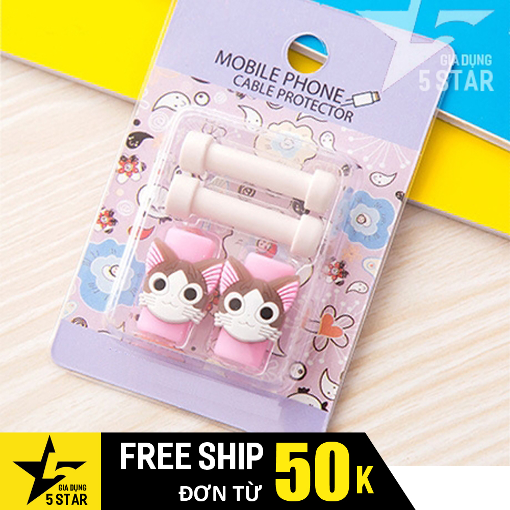 Nút, kẹp cao su chống đứt, gãy đầu cáp sạc điện thoại kiểu dáng hoạt hình siêu cute 5STAR